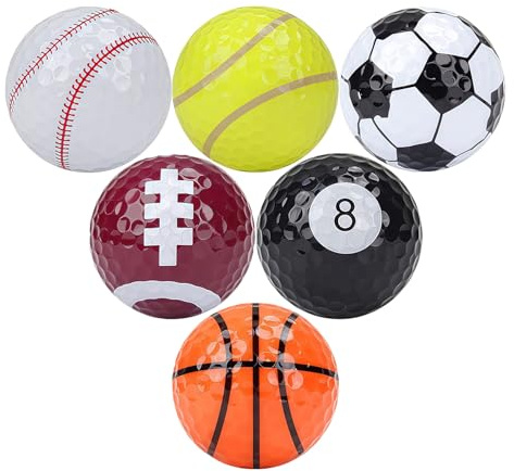 flintronic 6 Stück Lustige Golfbälle, Farbenfrohe Golfball mit Golf Tees, Golfballmarker, Tasche, Golf Zubehör Golfgeschenk