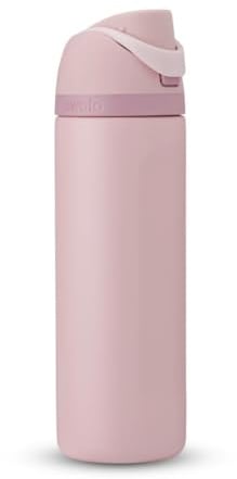 Owala Stainless Steel Water Bottle, 24 Oz, Rose Quartz Pink, Flip-Top Lid