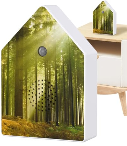 Pruojhw Singende Vogel-Box - Weißes Rauschen Gerät mit Zeitschaltuhr | Vogelklangbox Mit Bewegungssensor - Zur Verwendung in Zuhause, Garten, Schlafzimmer, Yoga, Spa, Schönheitssalon, Teezimmer,