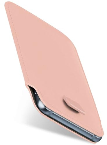 moex Slide Case für Oppo Reno15 5G Handytasche zum Einstecken Ultra dünn, Einsteckhülle Holster Hülle PU Leder, Sleeve Etui Handyhülle mit 360 Grad Komplettschutz, Rosa