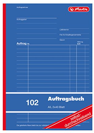 Herlitz Commande livre A5, 2 x 40 feuilles, même Par ibend d'écriture, 1 pièce, Professionnel Size