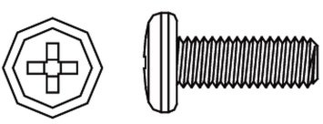 JAMARA jamara505057 12 mm Regenschirm M3 Kopf Maschine Kreuz Schraube