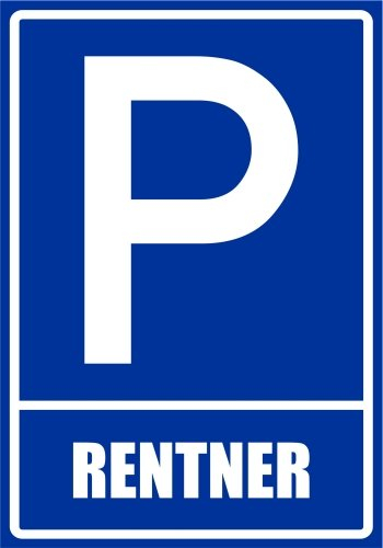 Kiwistar - Parkplatzschild - PVC - Platte - Rentner - 21 x 15cm