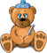 Cartoon Sick Teddy Bear Funny Hochwertigen Auto-Autoaufkleber 10 x 12 cm