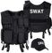 Black Snake SWAT FBI Security Police Agenten Kostüm Einsatzweste und Baseball Cap (SWAT, M/L)