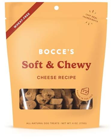 Bocce's Bakery Ofengebackener Käse-Rezept-Leckerlis für Hunde, weizenfreie Hundeleckerlis für den täglichen Gebrauch, hergestellt mit echten Zutaten, gebacken in den USA, natürliche weiche und kauige