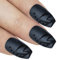 Faux Ongles Bling Art Noir Feuille Mat Ballerine Cercueil 24 Longue Faux bouts d'ongles acrylique avec colle