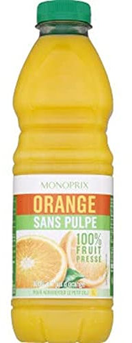Monoprix 100% pur jus d'orange sans pulpe - La bouteille de 1 l