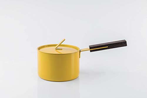 KnIndustrie Pentola per Salse 16cm, Giallo, Enameled, con Coperchio