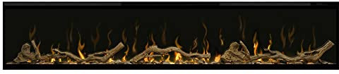 Dimplex IgniteXL 74 inch Built-in Linear Electric Fireplace with Driftwood and River Rock Accessories - Black, XLF74 & LF74DWS-KIT
