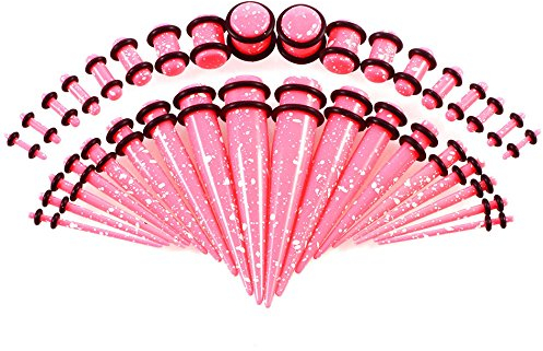 BOOM Ohrdehner, 18 konische Ohrringe + 18 Tunnel, Plug, Acryl, 1,6 mm-10 mm, Acryl