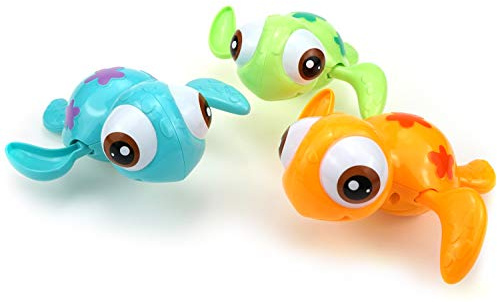 DUCKBOXX XX Wind-up Swimming Sea Turtles Bath Toy, No Battery Mold-Free Anti-Rust Interactive Montessori Toy for Kids 18M+ (3pcs)