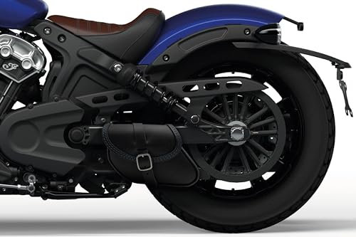 ends cuoio, Schwingentasche aus Leder, Satteltasche kompatibel mit Indian Scout Bobber, 101 Scout, Sport Scout, Scout Rouge, Scout Sixty -Magnetische Schnellverschlüsse (Blaue Nähte)