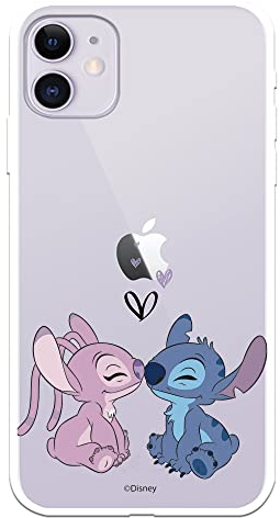THE HOUSE OF CARCASES Offizielle Lilo & Stitch iPhone 11 Hülle Angel & Stitch Kiss zum Schutz Ihres Handys. Offiziell lizenzierte Flexible Silikon-iPhone-Hülle von Disney