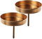 matches21 Kerzenhalter aus Metall Metallkerzenhalter für Adventskranz rund Gold mit Pick & Rand 2er Set je Ø 8x8 cm