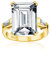 Art Deco Stil Braut Hochzeit Big 10CT AAA CZ Solitär Smaragd Cut Statement Verlobungsring für Frauen .925 Sterling Silber 14K Gelbgold plattiert Zirkonia Baguette Seitensteine