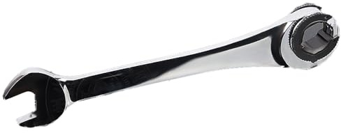 Llave de torsión de tubo, 16mm con espejo de pulido doble, llave de tuerca estriada con extremo abierto, juego de llave de tuerca de cabeza fija de acero al cromo vanadio con cabeza de estriado de