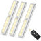 VABOO Under Cupboard Lights, 10 LED Under Cabinet Lights with Remote Control, Battery Powered LED Closet Light Wardrobe Kitchen Light, Stick-on Light for Closet, Stairs, 3 Pack,Warm White