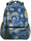 JUMBEAR Van Gogh Kinder-Rucksack, Motiv: Sternennacht, für Laptop, Reisen, Mittelschule, Studenten, Leinen, Büchertasche, leicht, Business, wasserdicht, Schultertasche, Tagesrucksack für Damen und