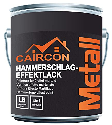 CAIRCON Peinture martelée pour métal fer, acier - Revêtement décoratif anti-rouille - Gris clair 2,5L