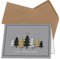 150x Weihnachtskarten-Set DIN A6 in Grau mit Weihnachtsbäumen in Scratch-Optik - Faltkarten mit Umschlägen DIN C6 Kraftpapier Sandbraun mit Nassklebung - Weihnachtsgrüße für Firmen und Privat