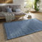 Taracarpet Handwebteppich Läufer Fleckerl Teppich Uni waschbar aus Baumwolle für Wohnzimmer und Küchenteppich 200x300 cm blau