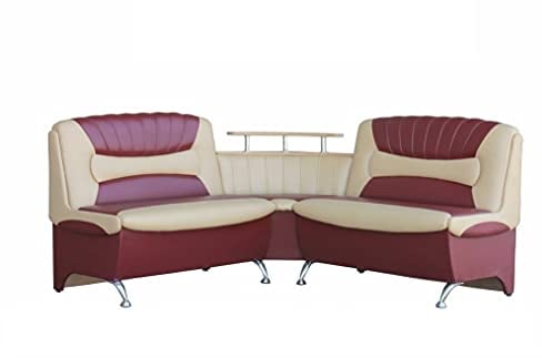 Rodnik Eckbank Arabika Essecke Sitzbank Bordeaux-beige weinrot Kunstleder mit Ablage und Stauraum