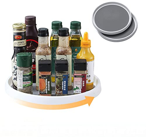 Ensemble 2 pièces étagère à épices rotative, etagere epices cuisine, range epices, rangement epices cuisine, pour épices et pots de conservation, presentoir a epices, porte epices (2 X 25 Cm)