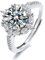 Damen Ring Sterling Silber 925 Zirkonia weiß im Brillantschliff Verlobungsring versprechen Ringe Ehering Ring für Braut Damen Jubiläum Geburtstagsgeschenk Ringe Hochzeitsfeier Schmuck mit Geschenkbox