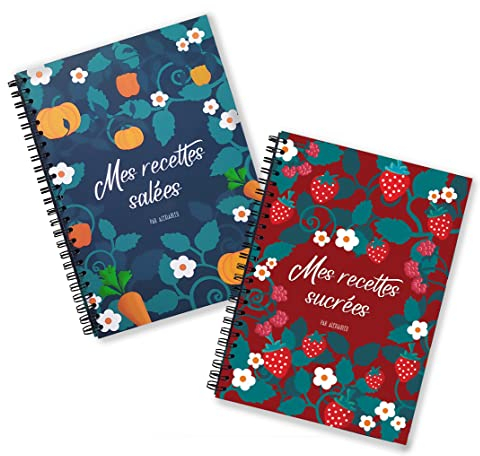 Duo cahiers de recettes salées et sucrées à remplir, A5