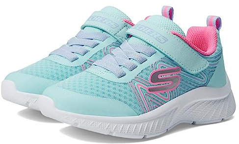 Skechers Kids Girls Microspec Plus-Swirl Sweet Sneaker, Aqua/Pink, 10.5 Little Kid