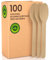 Lot de 100 cuillères écologiques en bois de bouleau jetables 100 % naturelles biodégradables et compostables couverts jetables