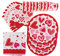 Baker Ross FX501 Herz-Partygeschirr-Set - Packung mit 25 Teilen, Valentinstags-Partygeschirr-Set für Kinderpartys