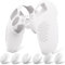 PlayVital Anti-Rutsche Hülle für ps5 Edge Controller,Case Schutzhülle Hülle Skin aus weichem Gummi mit 6 Stück Stick Kappen für PS5 Edge Wireless Controller(3D Noppen Edition,Weiß)