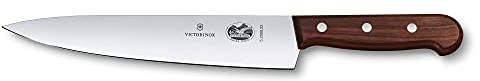 Victorinox Wood Couteau à trancher à lame lisse, Lame extra-tranchante, 22 cm, Acier inoxydable, Manche en bois