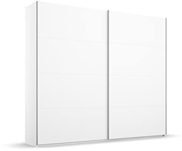 Rauch Möbel Beluga-EXTRA, Schwebetürenschrank, Farbe Weiß, Breite 225 cm | Kleiderschrank mit Schwebetüren, Schiebetüren, 2-türig, für Schlafzimmer, Kinderzimmer, Wohnzimmer, Gästezimmer, Garderobe