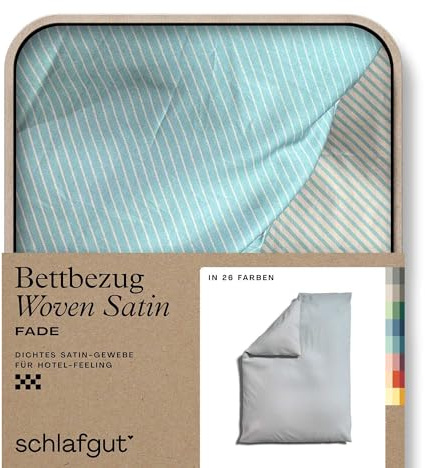 schlafgut Woven Fade Satin Bettwäsche 135x200cm gestreift Bettdecke Bezug einzeln, Purple Fade in Hotelqualität mit 100% Baumwolle | Bettbezug, Deckenbezug, Lila gestreift, Satin, 100% Baumwolle, Hotelqualität, OEKO-TEX