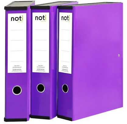 Box File Laminated Foolscap, Lockspring, Ring Pull & Catch, 75mm Spine, Purple (Box of 3)
