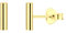 LÖB Damen Ohrringe 925 Silber Gold Vergoldet Stab Linie Ohrstecker 8mm Stecker Modern Minimalistisch Geometrisch Klein Kurz | Geschenke für Frauen Sie Ehefrau Freundin Mama Mutter
