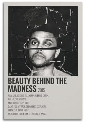 INKT The Weeknd Poster, Wandkunst, Leinwandgemälde, Wohnzimmer, Schlafzimmer, Heimdekoration, Büro, Wandposter, Fitnessstudio, Kunstmalerei, 30 x 45 cm