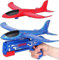YSAMAX Airplane Launcher Toy, Shoot-A-Plane, Foam Throwing Glider Plane with Catapult Gun, Flying Gadget for Children, Fun Outdoor Toy With 1 Aeroplanes and Stickers For Kids, Random Colour