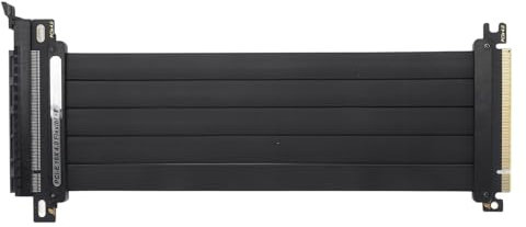 Generic PCIe 4.0 X16 GPU Riser Cable, 300mm, Black, 180° Female Connector, EMI Shielded, Supports PCIe 4.0/3.0/2.0/1.0, Compatible with Most GPU and Motherboards