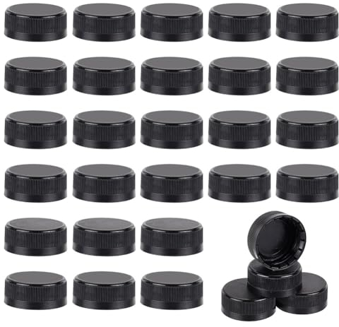 OLYCRAFT 100 bouchon de Bouteille en Plastique Noir de 39 mm de Diamètre Intérieur de 1.5mm Bouchon de Rangement Bouchons de Rechange Bouchon Torsadé pour Bouteilles de Jus Bouchons de Distributeur