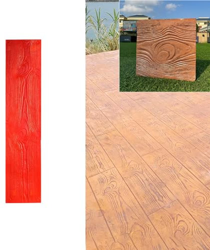 EXCLURA Betonstempel Holzbodentextur-Betonstempel, Realistische Stempelhülsen aus Beton mit Holzmaserung, Beton-Polyurethan-Stanzholzbrett für Terrasse