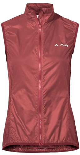 VAUDE Damen Fahrradweste Matera Air Vest, ultraleichte Windweste für den Radsport, wasserabweisende, winddichte Sportweste reflektierend, Passform: Slim fit, brick, 34