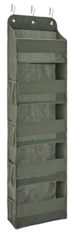 Amazon Basics Organizador para puerta con 5 niveles, grande, 38.1 x 16.5 x 139.7 cm, Gris Oscuro