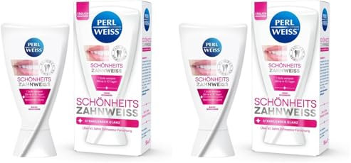 Perlweiss Schönheits Zahnweiss, mit Pearl Powder gegen Verfärbungen, schonend und stärkt den Zahnschmelz, 50ml (Packung mit 2)