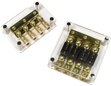 ESX DFD3/4G - 2-teiliges Set Maxi-ANL Sicherungshalter & Masseverteiler für 50qmm Powerkabel