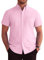 J.VER Mens Pink Short Sleeve Shirts Smart Casual Regular Fit Non Iron Button Down Oxford Business Office Work Summer Dress Cotton Shirt 3XL