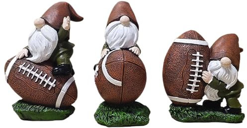 Mxshc Football Gnomes Figurines - Garden Sports Themed Gnomes | Resin Football Player Gnomes Figurine Decorations for Home Desk Table Shelf Garden Decor